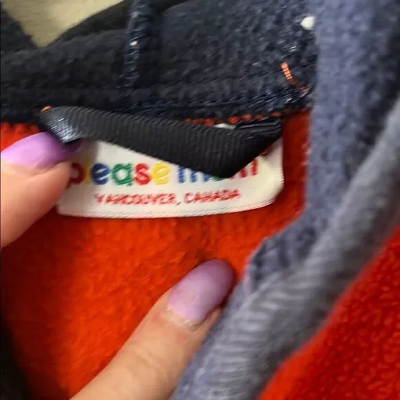 Vintage Orange and Navy Fleece Jacket - Picture 6 of 7